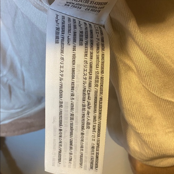 Abercrombie & Fitch Faux Suede Moto Jacket Womens Small Blush Pink Beige Zip Up - Picture 8 of 15